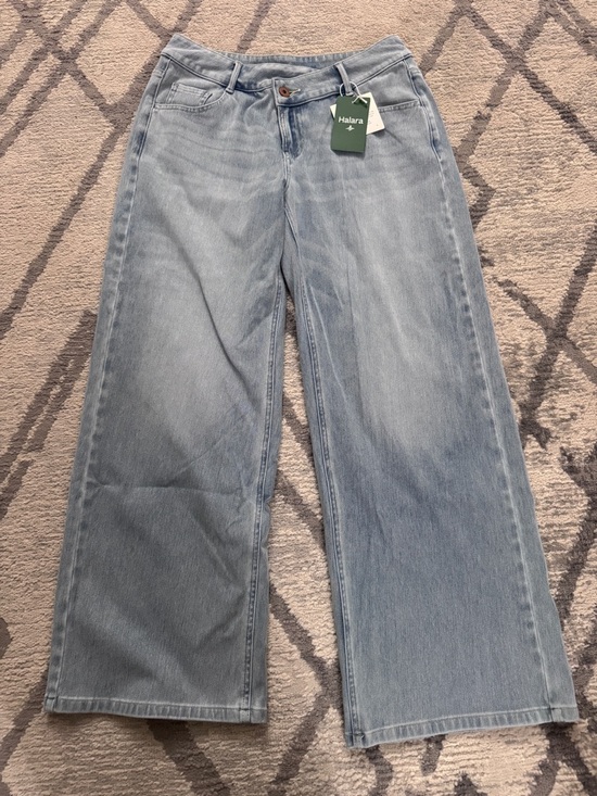 HALARA Denim - HALARA Pale Blue Wide Leg High-Rise Jeans